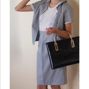 Vintage 2pc suit skirt and button up top set